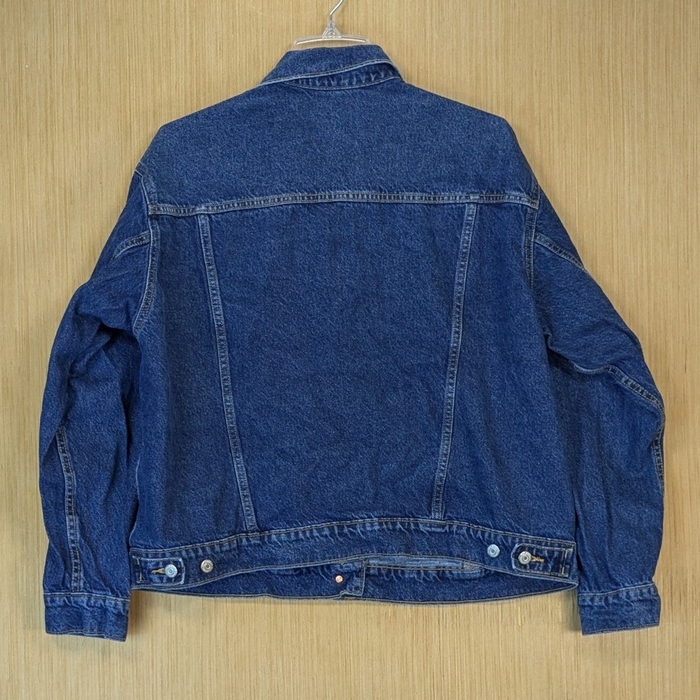 Old Navy Relaxed Classic Dark Wash Denim Jean Jacket XL Trucker Jacket Western - Picture 3 of 7